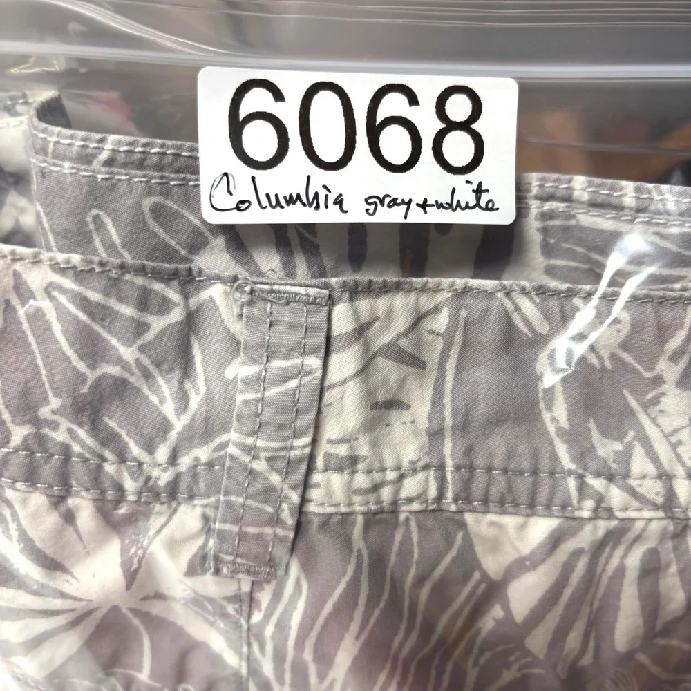 Columbia‎ Shorts Mens 40 Gray White Tropical Washed Out King Palms Chinos Hawaii